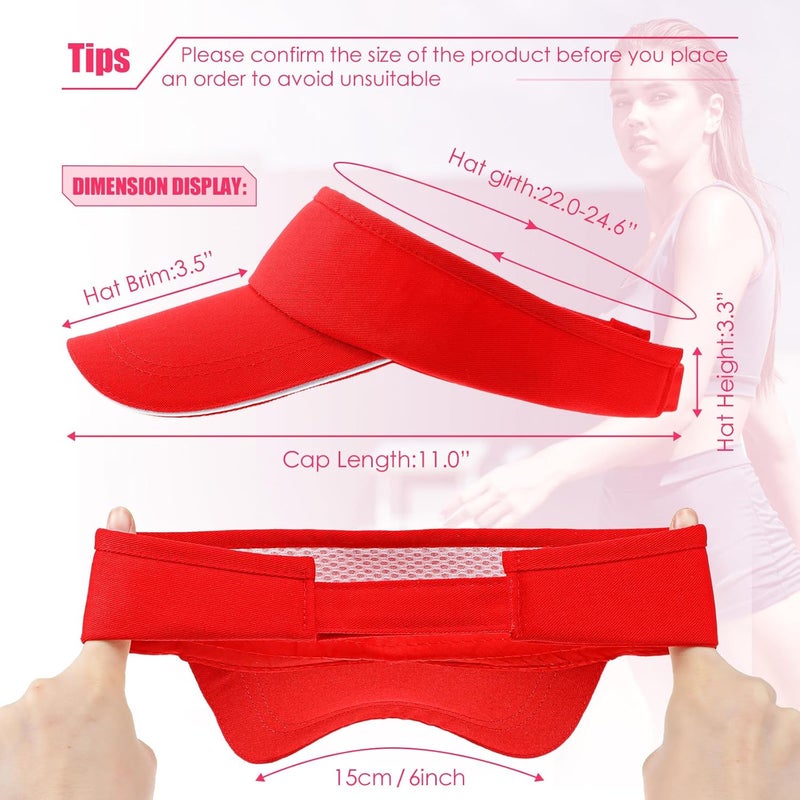 Bonuci 24 Pcs Visor Bulk for Women Sun Hat Visors Hats Sports UV Protection Visor Hat for Men Tennis Baseball Golf Caps Bulk - Image 2